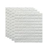 Set 5 x Tapet autocolant FOXMAG24, suprafata acoperita de 3.5 metri patrati, design caramida 3D, rezistent la apa, alb, 70 cm x 77 cm, usor de curatat