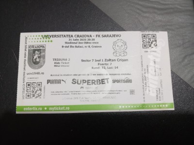 Bilet U Craiova - FK Sarajevo foto