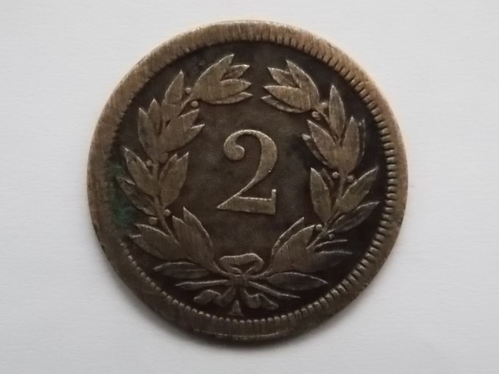 2 RAPPEN 1850 ELVETIA