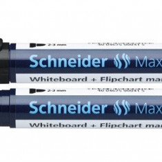 Marker Schneider Maxx 290, Pentru Tabla De Scris+flipchart, Varf Rotund 2-3mm - Negru