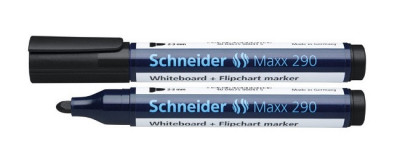 Marker Schneider Maxx 290, Pentru Tabla De Scris+flipchart, Varf Rotund 2-3mm - Negru foto