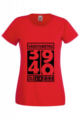 TRICOU DAMA PERSONALIZAT MESAJ ANIVERSARE 40 ANI, TRICOU VARSTOMETRU 40 ani foto