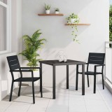 vidaXL Set de masă pentru grădină 3 pcs Negru 3379142