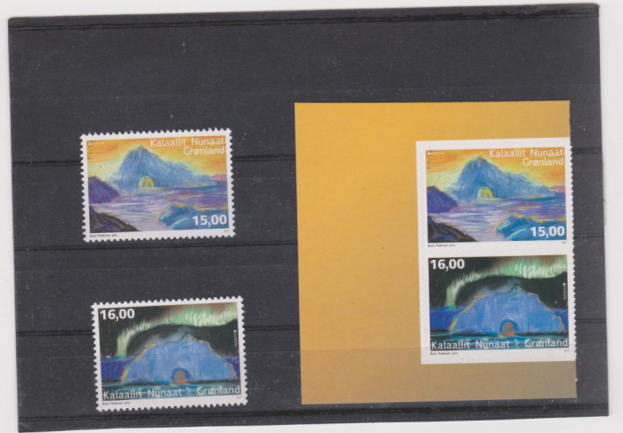 GROENLANDA 2017 EUROPA CEPT - CASTELE Serie 2 timbre + Serie din carnet MNH**