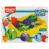 Set nisip kinetic, Crafy Fun Sand, Sunny Beach, 13 piese, 1 kg nisip