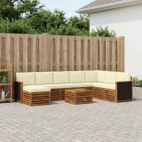 Cumpara ieftin Set de canapele de exterior 9 buc. 8-Locuri Natural si Crem