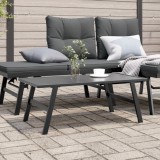 vidaXL Măsuță cafea grădină negru 90x45x35cm oțel vopsit electrostatic