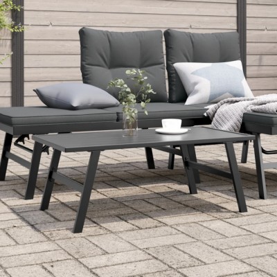 vidaXL Măsuță cafea grădină negru 90x45x35cm oțel vopsit electrostatic 4008106 foto