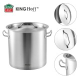 Oala cu capac din otel inoxidabil, capacitate 36 litri, 36 cm, Kinghoff