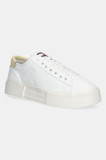 Tommy Jeans sneakers FLATFORM CANVAS SNEAKER femei, culoarea alb, EN0EN02792