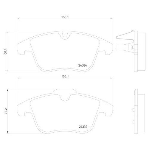 Placute frana Citroen C5 I Box / Estate (De) 06.02-08.04, C5 2 (Rc) 08.04-09.08, C5 3 (Rd) 02.08-05.17; Peugeot 407 (6d) 02.04-12.11, 407 Sw Box / Es