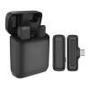 Microfon lavaliera, Apexel, omnidirectional, wireless, carcasa incarcare, interfata USB-C