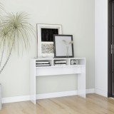 VidaXL Masă consolă, alb extralucios, 105x30x80 cm, PAL