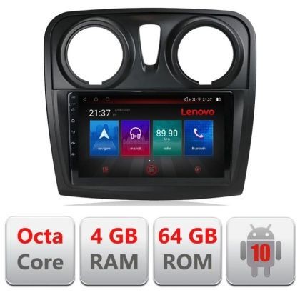 Navigatie Dacia Sandero Logan 2012-2020 E-sandero Octa Core cu Android Radio Bluetooth Internet GPS WIFI DSP 4+64GB 4G CarStore Technology