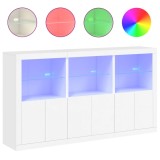 Cumpara ieftin Servanta cu lumini LED, alb, 181,5x37x100 cm