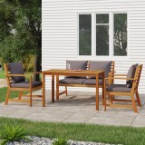 Set mobilier de gradina cu perne, 4 piese, lemn masiv de acacia GartenMobel Dekor, vidaXL