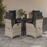 vidaXL Set mobilier de grădină cu perne, 5 piese gri deschis poliratan 3213276