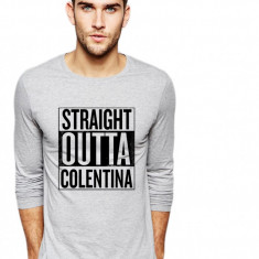 Bluza barbati gri cu text negru - Straight Outta Colentina - S