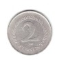Moneda Ungaria 2 forint/forinti 1966, stare buna, curata, Europa, Cupru-Nichel