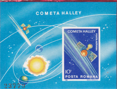 INTOARCEREA COMETEI HALLEY, COLITA NEDANTELATA,1986,Lp.1150,MNH.** ROMANIA. foto