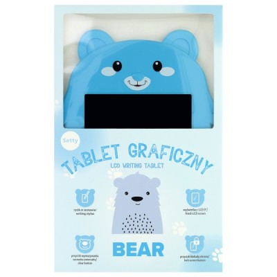 Tableta pentru Desenat / Scris Setty Bear, 9inch, Albastra foto