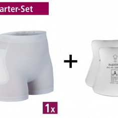 Pantaloni protectie sold + burete protectie, Suprima, Unisex, Alb, Mar M