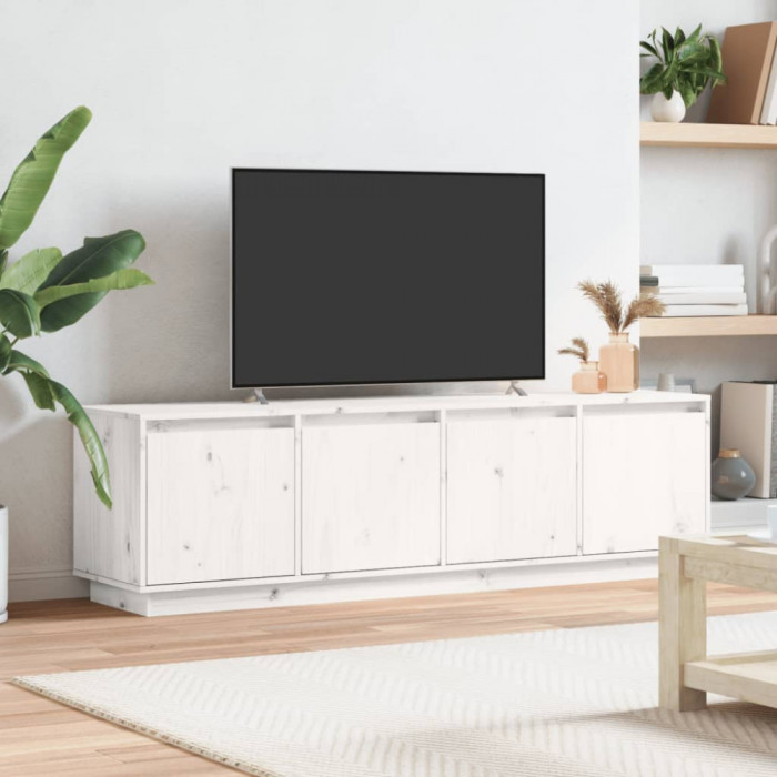 Comoda TV, alb, 156x37x45 cm, lemn masiv de pin GartenMobel Dekor