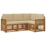 vidaXL Seturi de canapele cu pernă 4 pcs Lemn Solid de Acacia 3384299