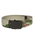 Curea Barbati Mil-Tec Woodland Bumbac 130cm Catarama Metalica Militara Camuflaj