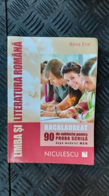 LIMBA SI LITERATURA ROMANA BACALAUREAT 90 DE SUBIECTE PENTRU PROBA SCRISA foto