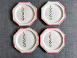 Set 4 farfurii ceramice octogonale handmade de calugari Abbaye du Bec Franta