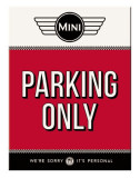 Magnet - Mini Cooper - Parking Only Red