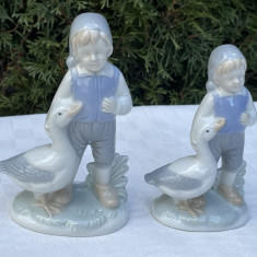 Doua personaje, figurine de poveste din portelan suedez, NILS HOLGERSSON Garden