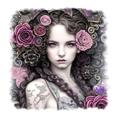 Sticker decorativ, Zana, Gri, 55 cm, 9197ST foto