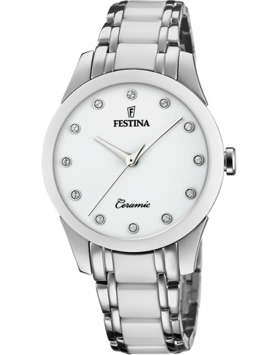 Ceas Dama, Festina, Ceramic cu Cristale Swarovski F20499/1 - Marime universala