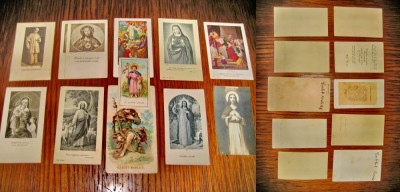 A921-Lot 12 Semne de Carte vechi mici religioase imperiul austro-ungar stare buna. Marimi de la 8/4 cm pana la 12/7 cm. Pret pe lot. foto