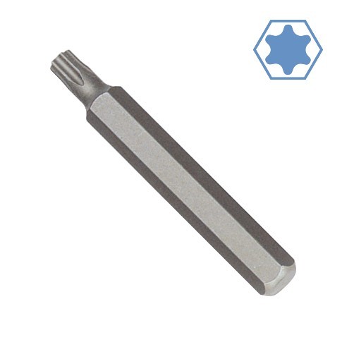 Bit Torx T45, Hex 10mm, Oțel S2, 75mm - Bit Torx Profesional