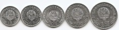 Coreea de Nord Set 5 - 1, 5, 10, 50 Chon, 1 Won 2002/08 - Flori, UNC !!!
