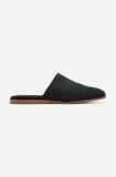 Toms papuci din piele Flat 10018987 femei, culoarea negru