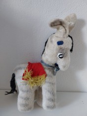 Magarus / magar, jucarie veche vintage plush tip mohair, umplut cu paie, 30x18cm