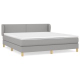 Cumpara ieftin Pat continental, gri deschis, 180x200 cm, material textil