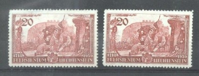 Liechtenstein 1939 Franz Josef II x 2, MNH AS.043 foto