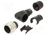 Conector M16 BINDER mufă tată lipire pe cablu PIN 7 5A 32V IP40