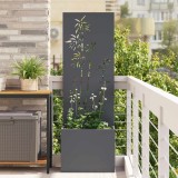 vidaXL Ecran de intimitate pentru grădină Floral Antracit 50 x 150 cm 876450