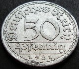 Cumpara ieftin Moneda istorica 50 PFENNIG - IMPERIUL GERMAN, anul 1921 *cod 1763 - litera A