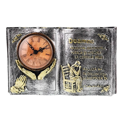 Ceas de masa, In forma de carte cu citat religios, 24 cm, 1693H foto