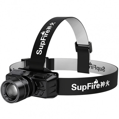 Lanterna SupFire HL50, Frontala Outdoor, USB, 300lm, 200m, Zoom, Neagra foto