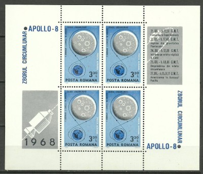 1969 - Apollo 8, bloc neuzat foto