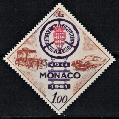 MONACO 1961 - Auto, Raliul de la Monte Carlo, aniv. 50 de ani/serie completa MNH foto