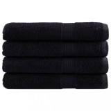 VidaXL Prosoape de saună premium SOLUND 4 buc. negru 80x200 cm 600 gsm